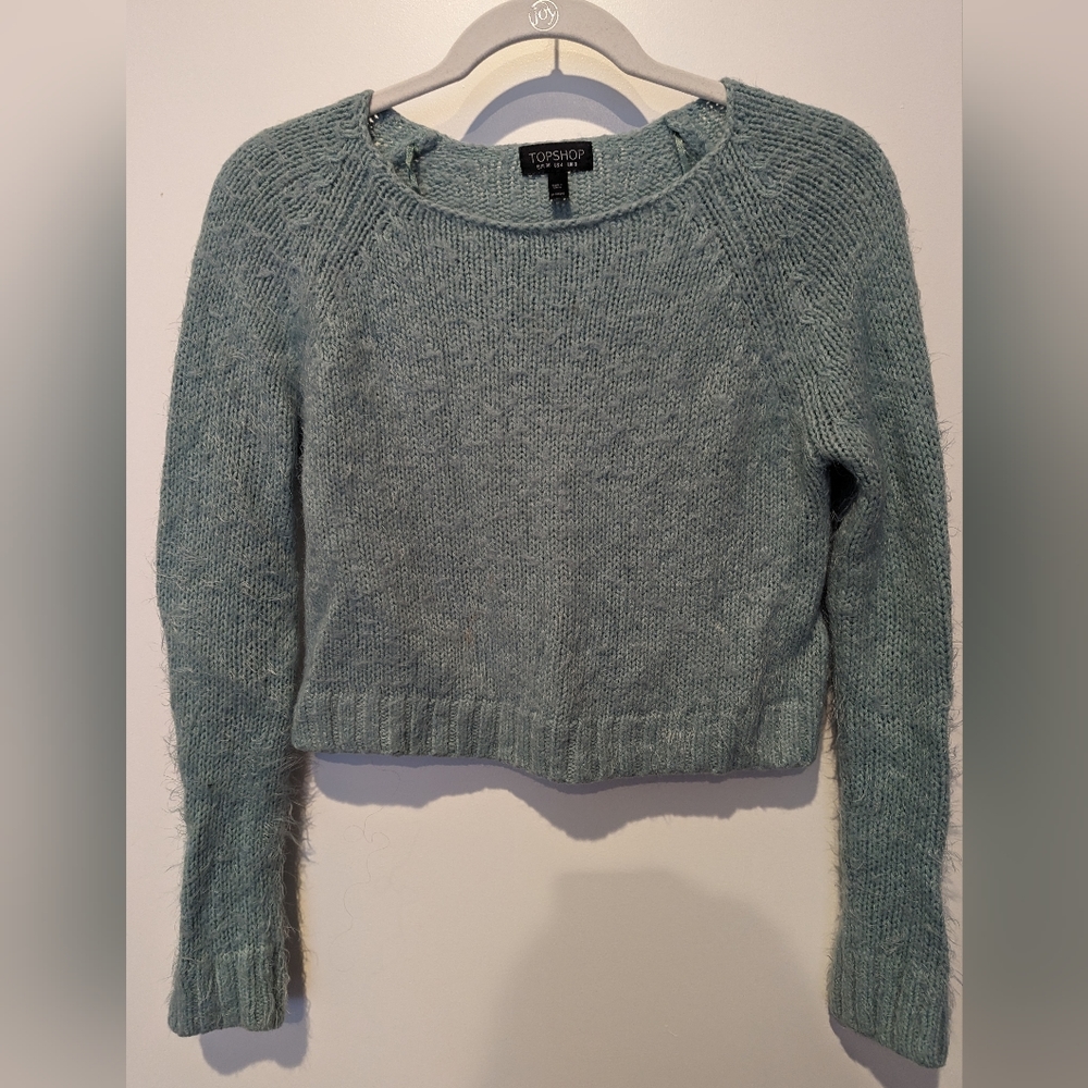 Topshop Fuzzy Cropped Sweater